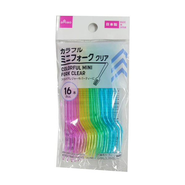 カラフルミニフォーク（クリア、16本） -100均 通販 ダイソー