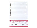 ルーズリーフ（Ａ５、Ａ罫、８０枚）