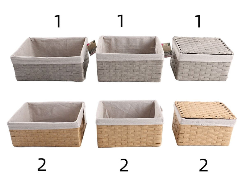 布付ペーパーバスケット（サイズアソート小、ベージュ・グレー）