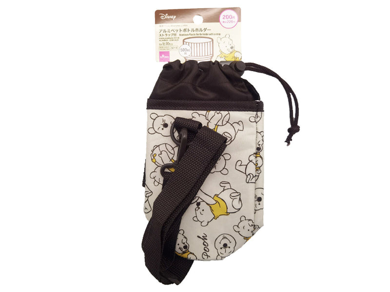 アルミペットボトルホルダー、ストラップ付（くまのプーさん）