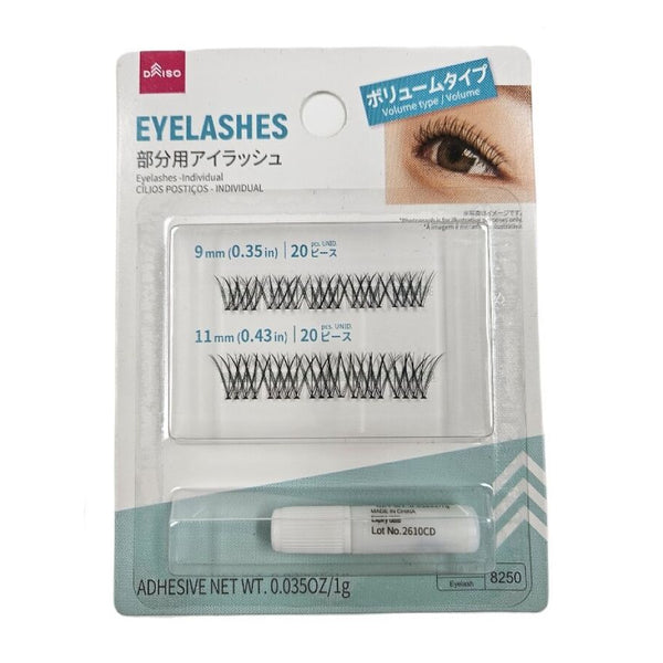 アイラッシュ（部分用、接着剤付、クロスボリュームタイプ） -100均