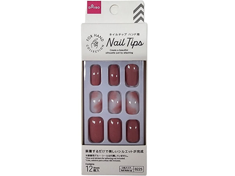 ネイルチップ（ハンド、ミルキーベースニュアンス＆ピンク） -100均