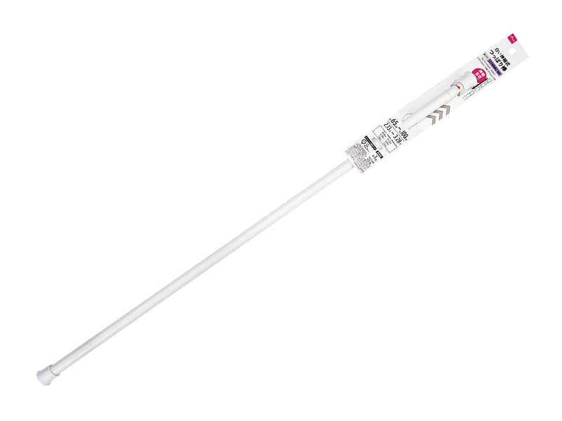 白い伸縮式つっぱり棒６５ｃｍ－１００ｃｍ、Φ１．０ｃｍ－Φ１．３ｃｍ