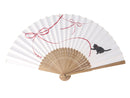 紙扇子（猫と蝶々結び）２１ｃｍ