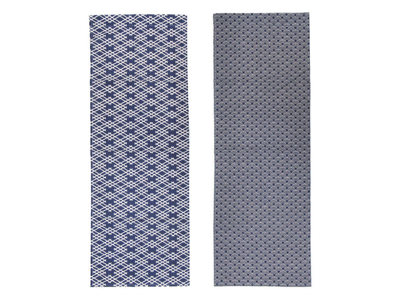 和柄のれん（井筒割菱、青海波）４２．５ｃｍ×１２０ｃｍ
