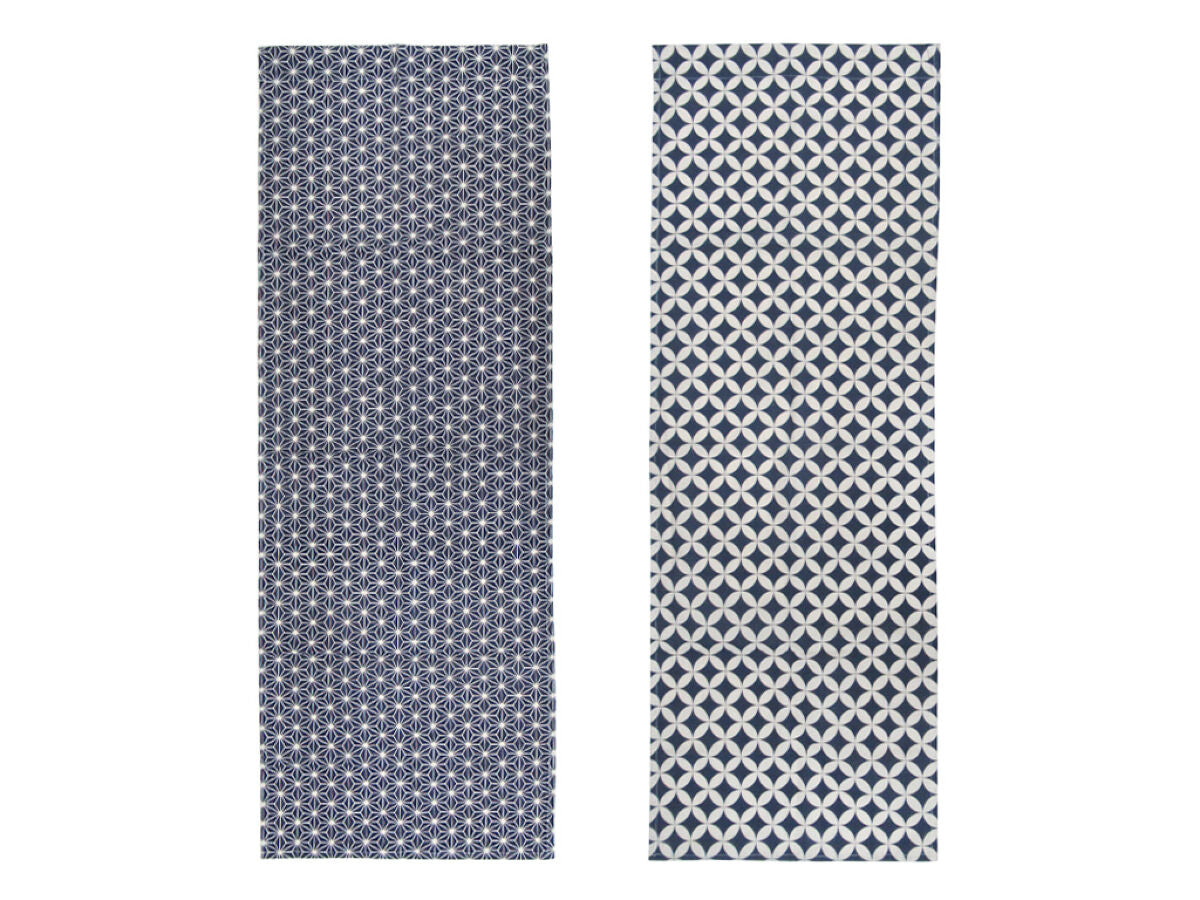 和柄のれん（麻の葉、七宝）42．5cm×120cm -100均