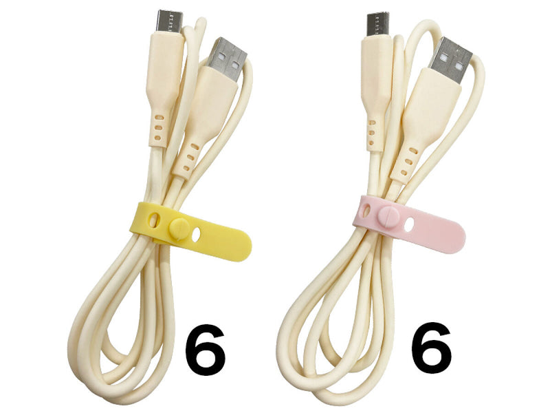 充電・通信Ａ－Ｃケ－ブル（留めバンド付、イエロ－）
