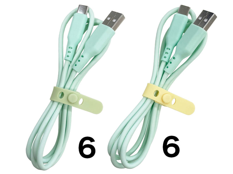 充電・通信Ａ－Ｃケ－ブル（留めバンド付、グリ－ン）