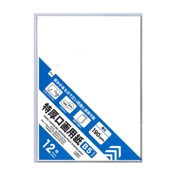 特厚口画用紙(B5サイズ、18.2cmx25.7cm、12枚 特厚口画用紙(B5サイズ、18.2cmx25.7cm、12枚