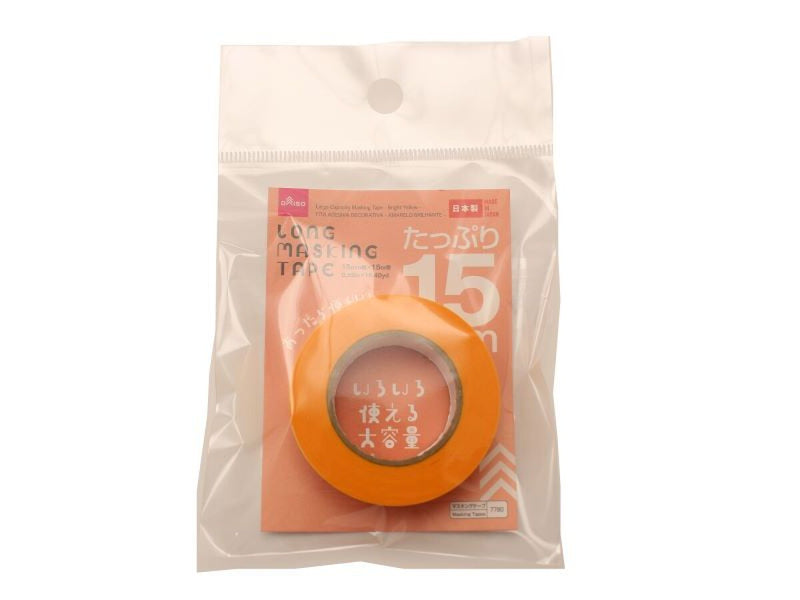 大容量マスキングテープ（山吹色、15mm×15m） -100均 通販
