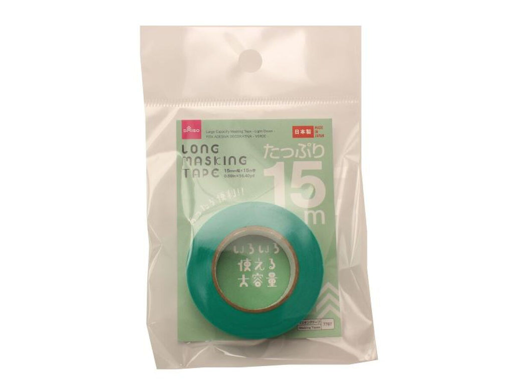 大容量マスキングテープ（若緑色、15mm×15m） -100均 通販