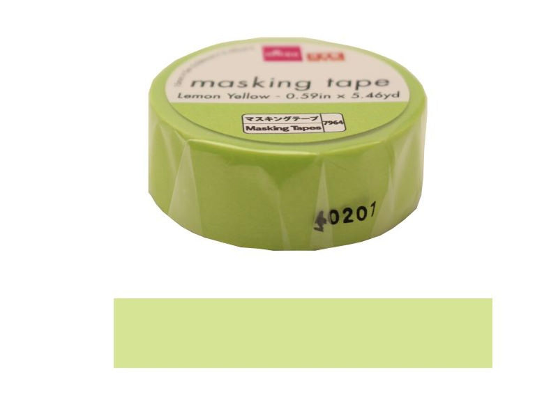 マスキングテープ（レモンイエロー、1．5cm×5m） -100均 通販