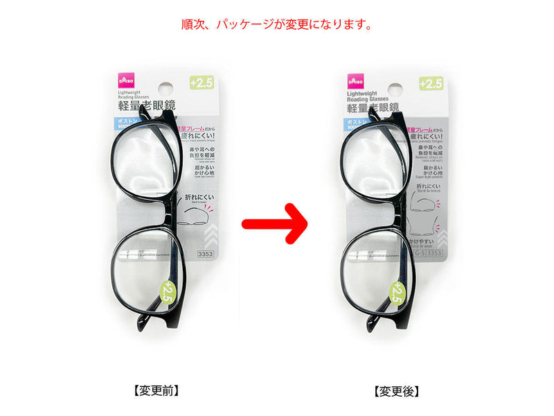 軽量老眼鏡（ボストン、＋２．５度）