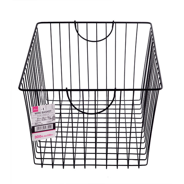 ワイヤーバスケット（ブラック、37cmx26cmx18cm