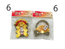しめ縄飾りミニ草リース（金扇）