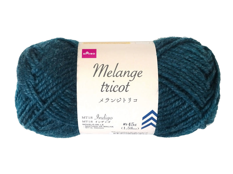 毛糸（メランジトリコ、ＭＴ１８、インディゴ）４５ｇ