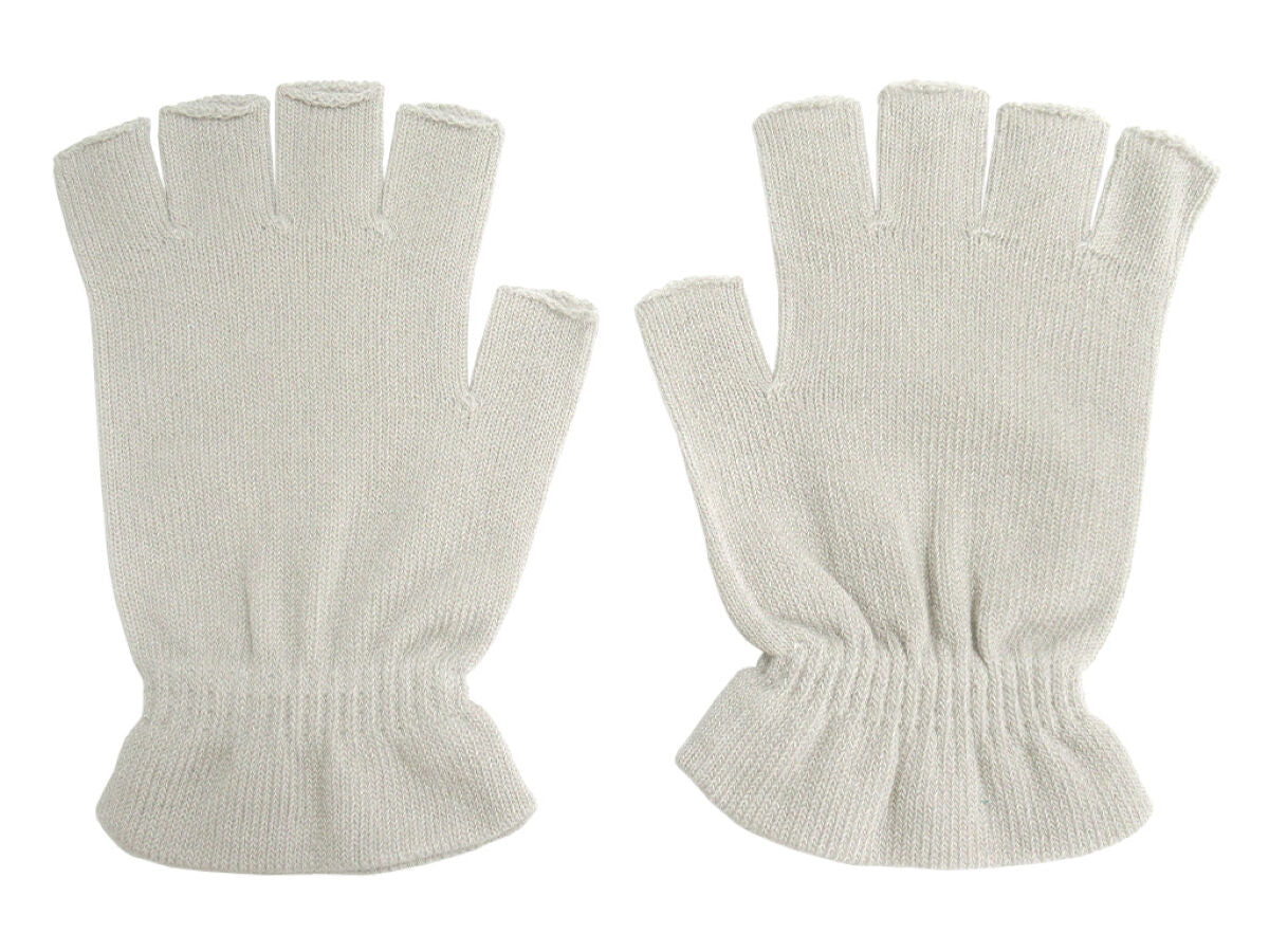 おうちケアニットオープンフィンガーグローブ（グレー） -100均 通販
