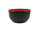 会津塗筋丼（食洗機対応、黒内朱）