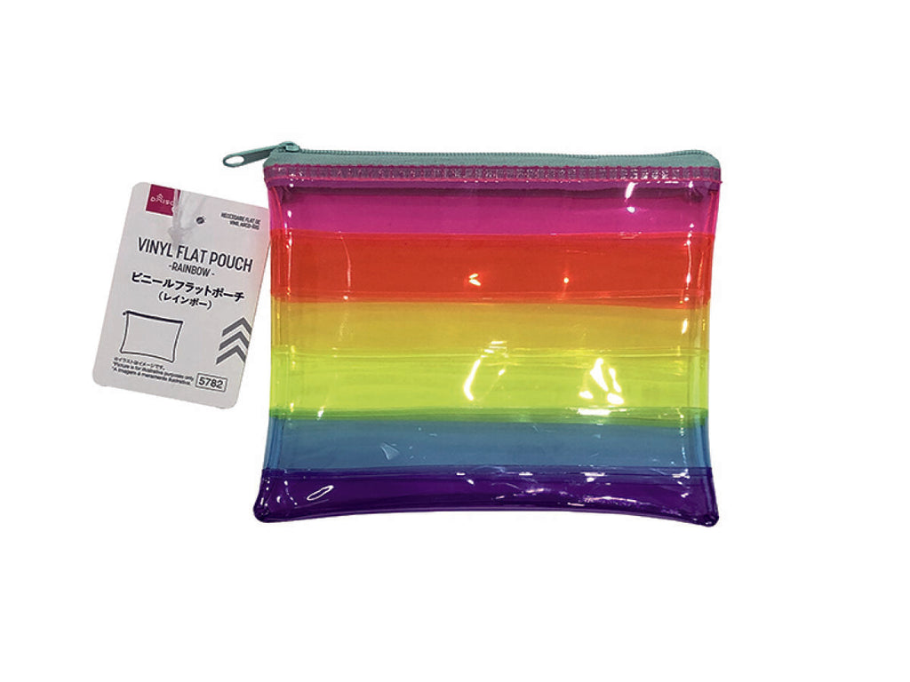 レインボービニールフラットポーチ -100均 通販 ダイソー