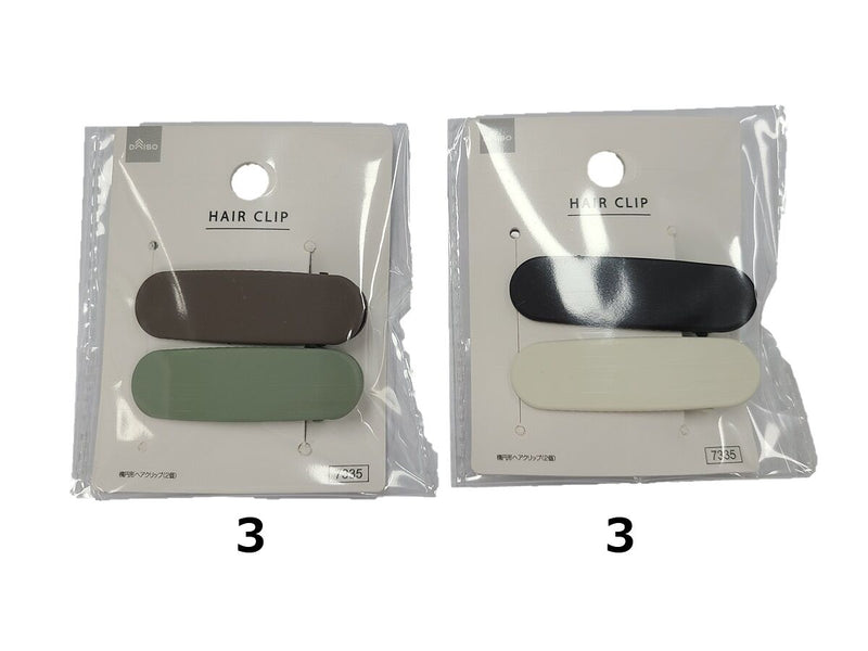 楕円形ヘアクリップ（２個）