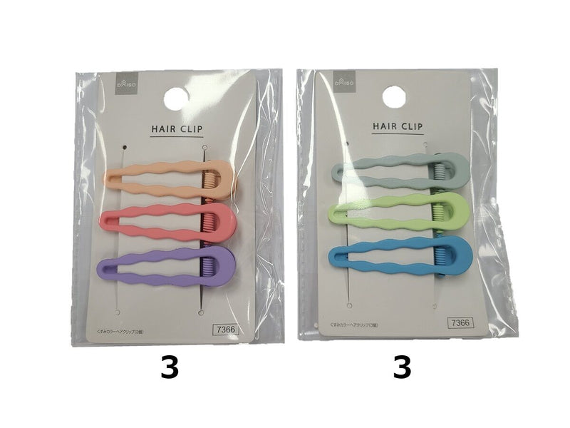 くすみカラーヘアクリップ（３個）