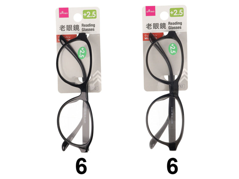 老眼鏡（ウェリントン、＋２．５）