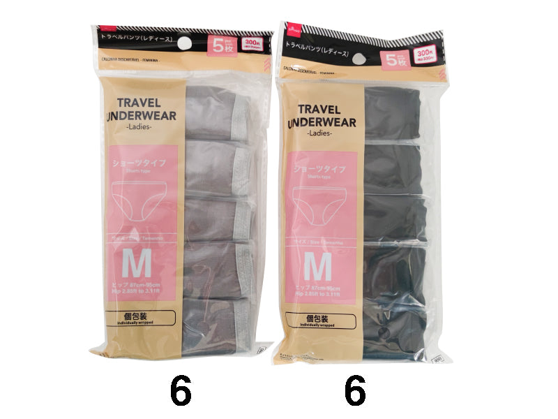 トラベルパンツ（レディース、５枚、Ｍ）なし
