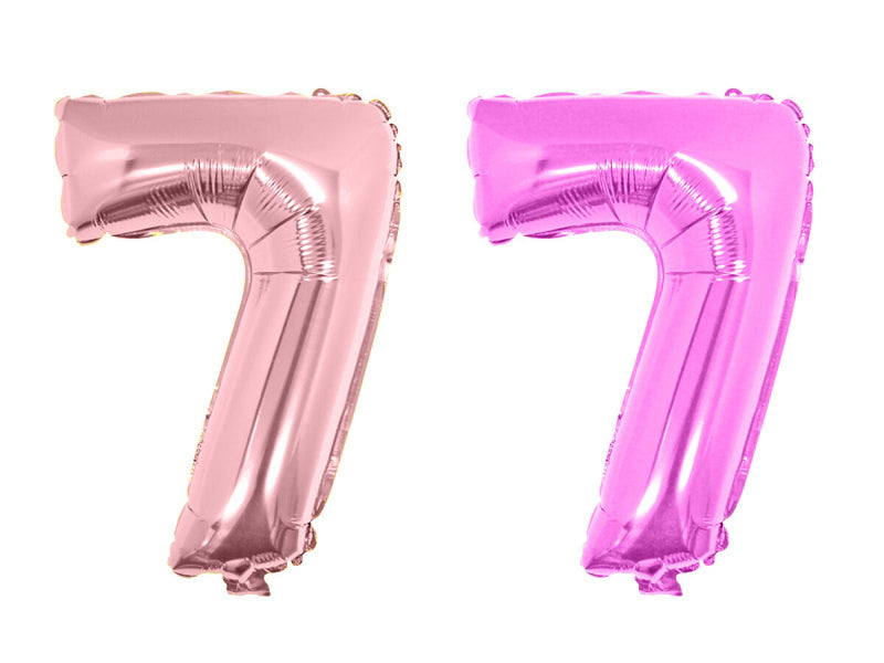 フィルムバルーン（Number 7、ピンク・ライトピンク） -100均