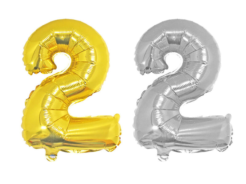 フィルムバルーン（Ｎｕｍｂｅｒ　２、ゴールドカラー・シルバーカラー）