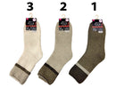 裏起毛パイルソックス（レディース、吸湿発熱、色切替）