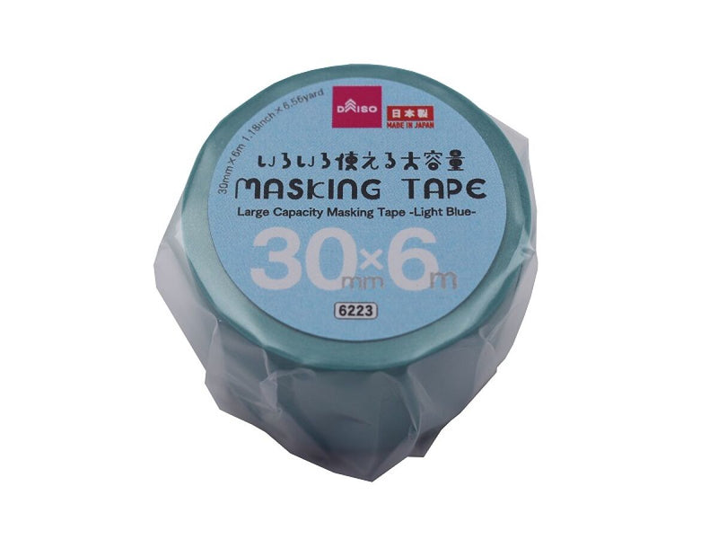 大容量マスキングテープ（薄水色、３０ｍｍ×６ｍ）