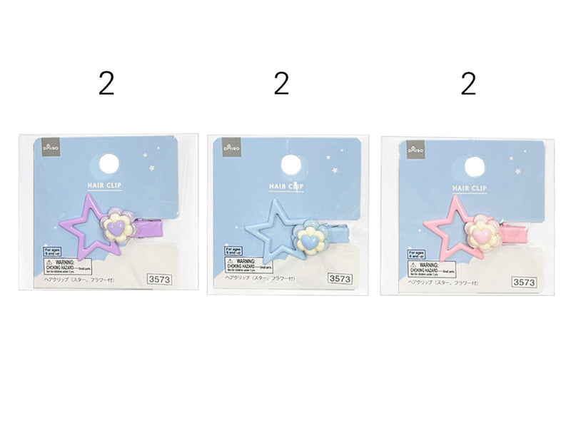 ヘアクリップ（スター、フラワー付）