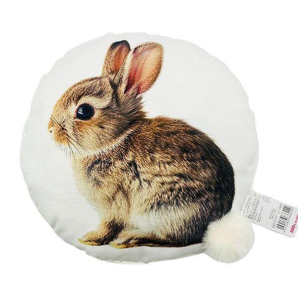 ウサギプリントクッション（ラウンド）38cm×38cm -100均 通販