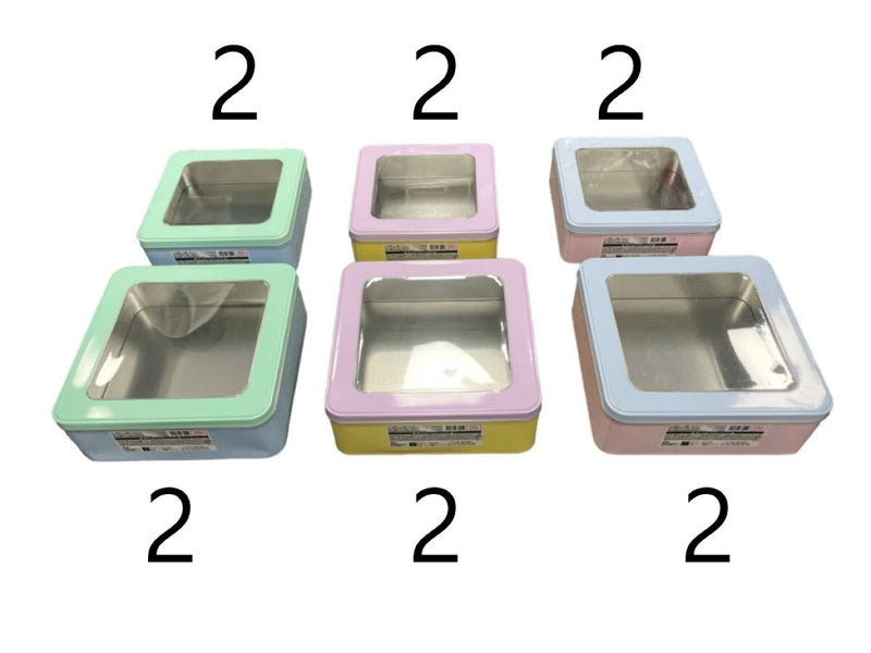 クリア窓付缶ケース（四角形、２サイズアソート）