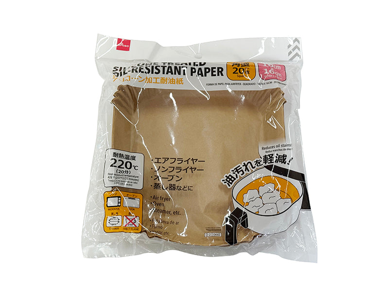 エアフライヤー用紙（角型、２０枚）１６ｃｍ×１６ｃｍ