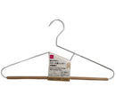 掛けやすいスチール製ハンガ―（木製棒付、白）