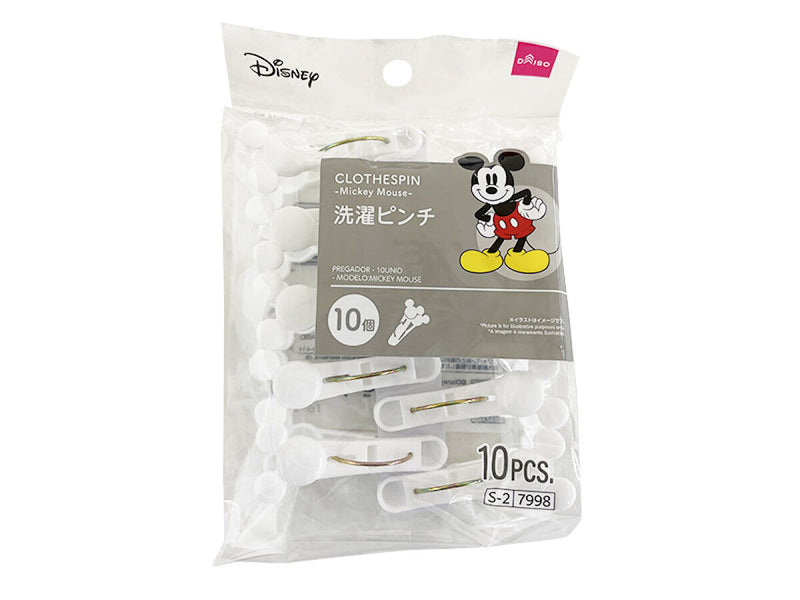 洗濯ピンチ、１０個（ミッキーマウス）