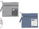 トラベルコットン混ポーチ（グレー・青）