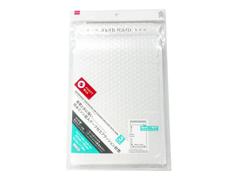 防水ミシン目入テープ付エアクッション封筒（３枚）２６．５ｃｍ×１８．５ｃｍ