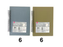 ペンが挟めるリングノート（４０枚、Ｂ６、モスグリーン、ブルー）