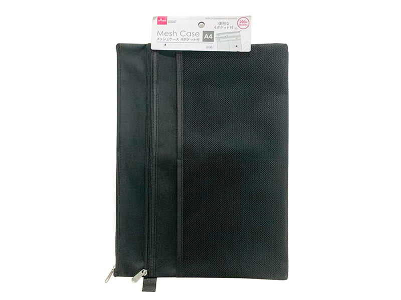 メッシュケース（Ａ４、４ポケット、黒）