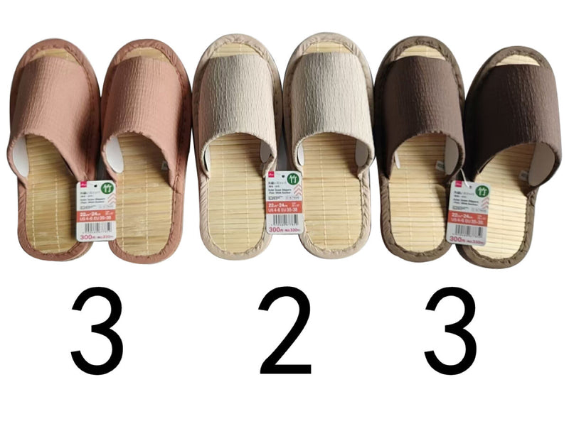 外縫いスリッパ（無地、白竹）２２ｃｍ－２４ｃｍ