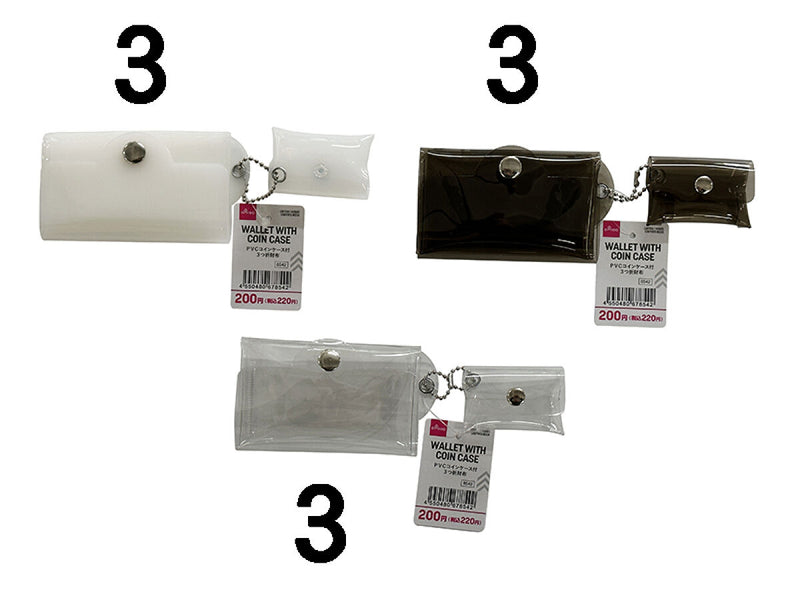 ＰＶＣコインケース付３つ折財布