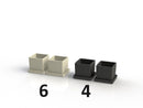 ミニポット受皿付（角型、２個、ホワイト／グレー）１号、４．６ｃｍ×４．２ｃｍ×４．６ｃｍ