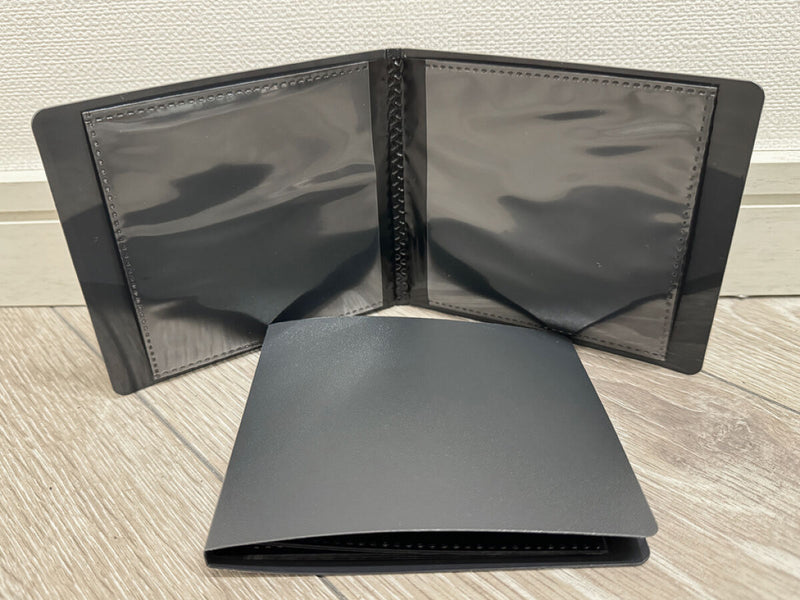 高透明アルバム（スクエアタイプ、ミニ、２４ポケット、２冊組、黒）