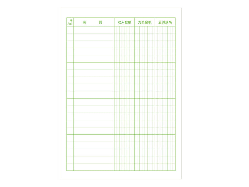 綴じノート（セミＢ５、太罫金銭出納帳、３０枚）