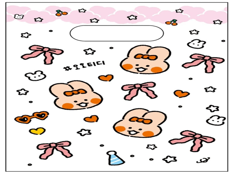 横マチハンドルバッグ（韓国スタイルキャラクター、６枚）１３ｃｍ×１９ｃｍ×６ｃｍ
