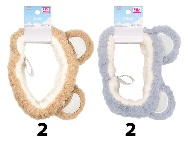 くま耳ふわふわヘアバンド（茶、灰） -100均 通販 ダイソーオンライン