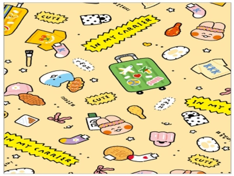 底マチクリアバッグ（韓国スタイルキャラクター、６枚）１２ｃｍ×１８．５ｃｍ×５ｃｍ