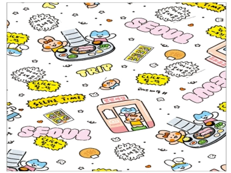 底マチクリアバッグ（韓国スタイルキャラクター、６枚）１２ｃｍ×１８．５ｃｍ×５ｃｍ